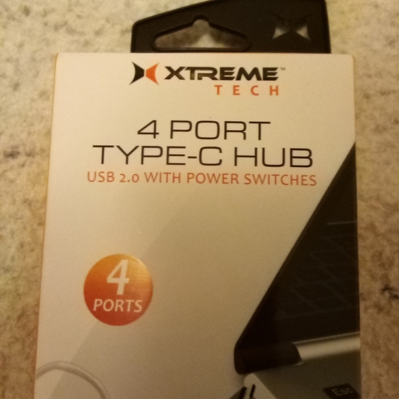 Xtreme Tech 4 Port Type-C Hub USB 2.0 with Power Switches Sealed - Picture 3 of 13